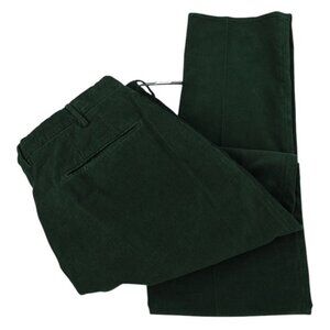 INCOTEX Men Green Flat Front Slim Fit Cotton Stretch Corduroy Pants 52 36 NWT